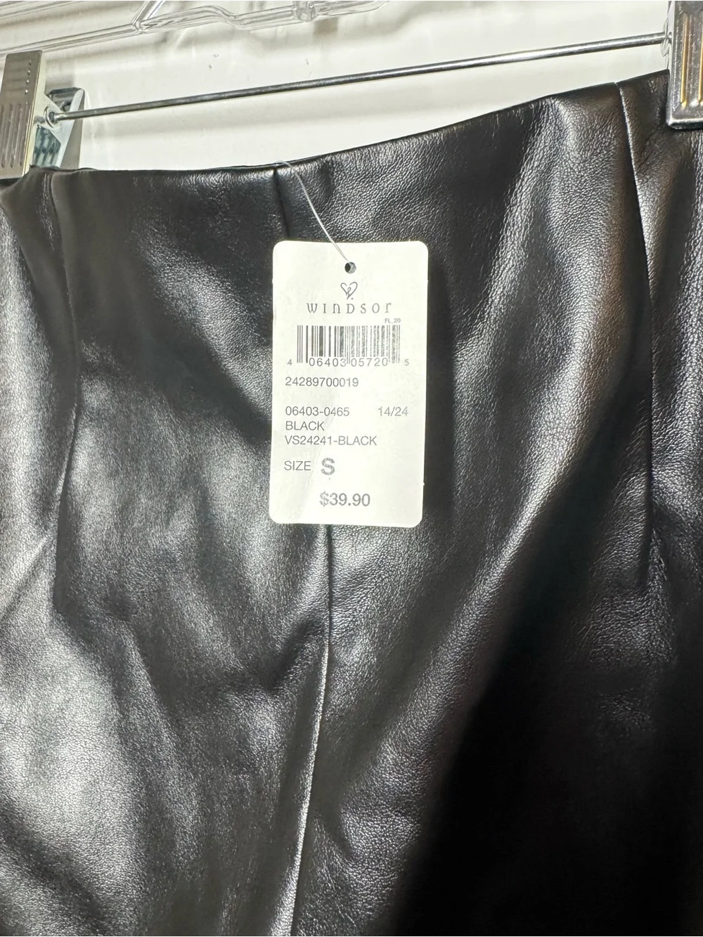 Windsor Black Faux Leather Wrap Skort with Knot Accent